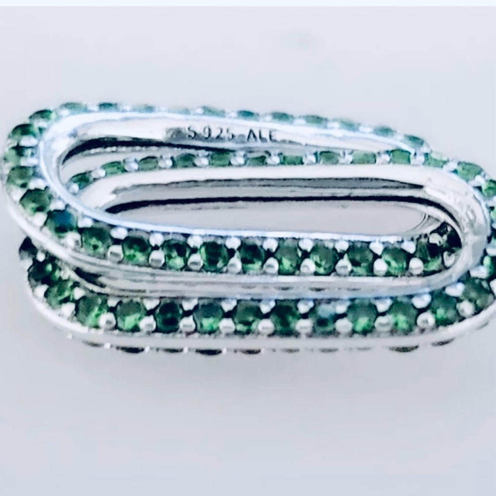 Pandora ME Styling Pavé Double Link (Green Stones)